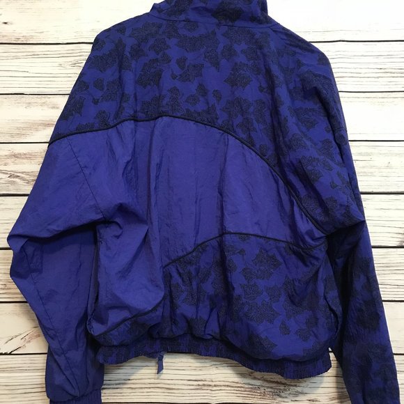 Vintage REEBOK Purple Leaves Windbreaker Jacket - Picture 7 of 9
